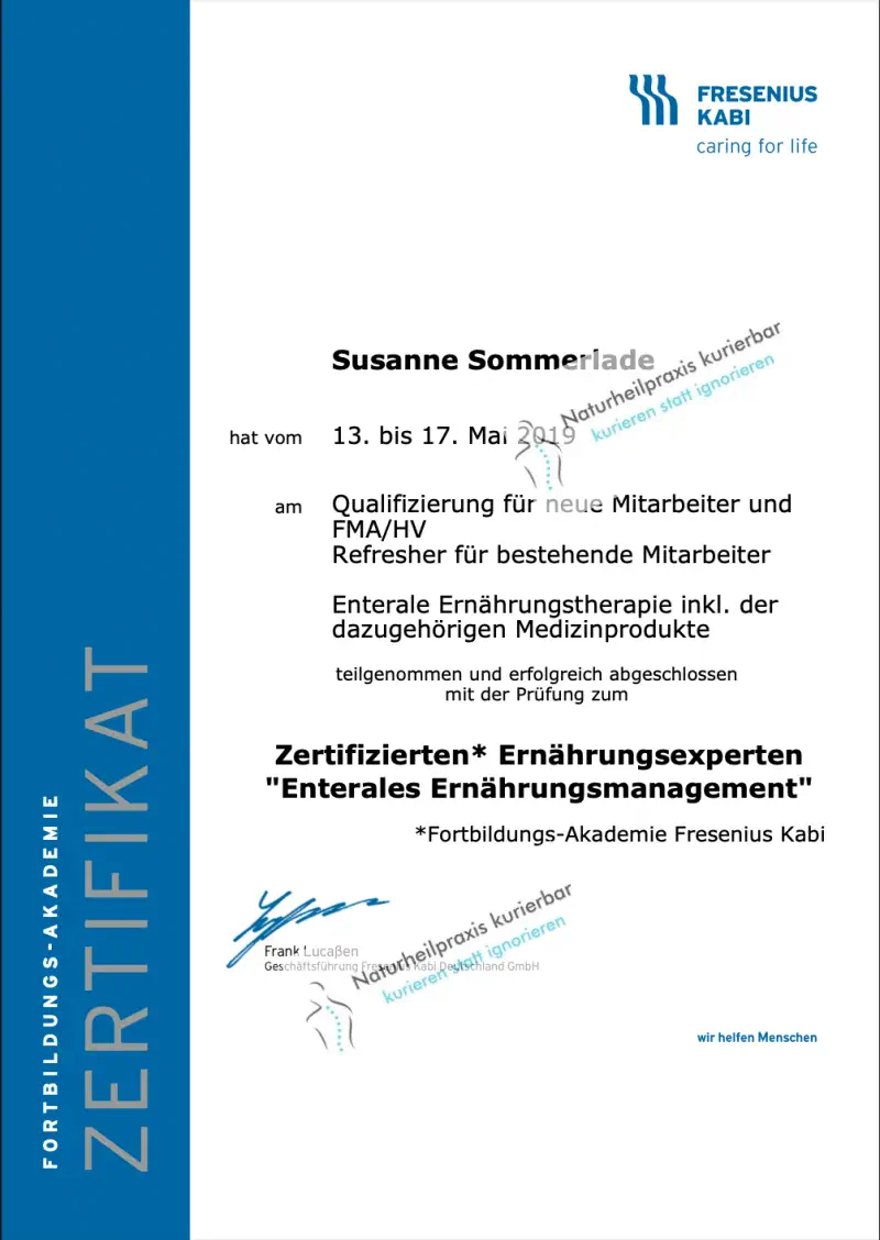 Expertin für Parenterales Ernährungsmangement