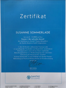 Susanne Sommerlade - Zertifikat Faszien Behandlung